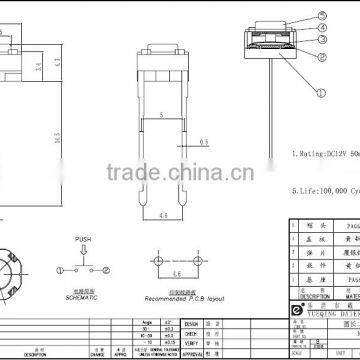 Tact Switch Daier KFC-A06-HY 6*6*H (H=3.4~21) Round Long Foot PCB Tactile Switch photo-3