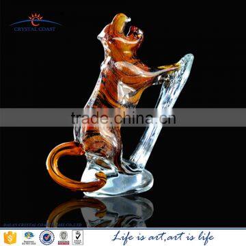 life size ornament tiger animal statues; glass tiger sculpture figurine; glass gift for men