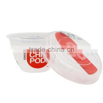 170g/6oz IML Label Deisgn Plastic White and Red Color Thin Wall Yogurt Crock Pot/Bucket,Yogurt and Cream Instant Pot With Spoon photo-2