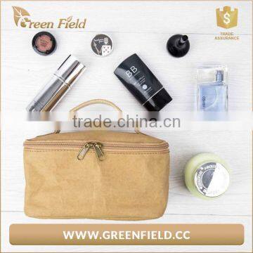 Nice Design Brown Kraft Paper Cosmetic Makeup Bag With Handle