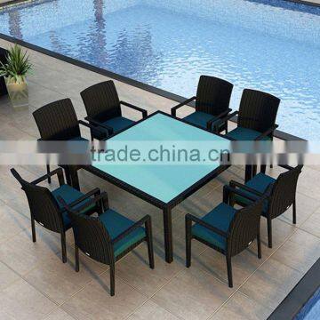 2017 Trade Assurance Most Popular Poolside Used Aluminium Frame Rattan Dining Table and Chairs Set photo-5