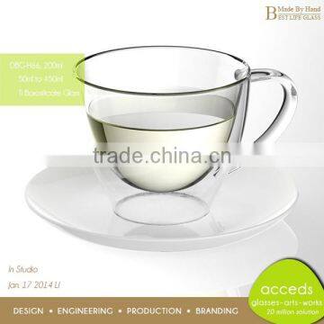 Double Wall Glass Mug Cup for Hot Milk Tea Coffee photo-2