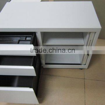Mobile Pedestal Tambour Door File Cabinet With 3 Drawer photo-2