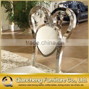 Heart Shape Silver Stainless Steel Legs White Wedding Chair photo-2