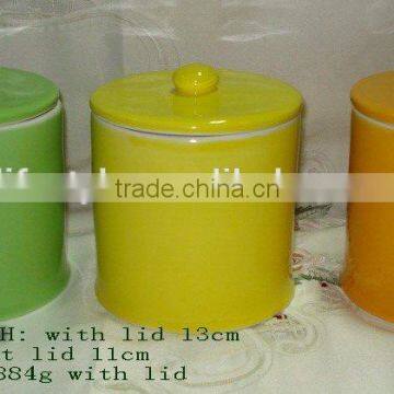 CERAMIC CANISTER WITH SOLID COLOR