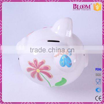 Simple Design White Pig Shape Ceramic Cheap Piggy Bank photo-5