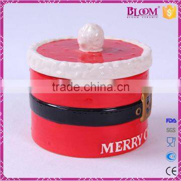 Round Shaped Ceramic Christmas Candy Jar With Lid photo-4