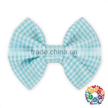 Seersucker Hair Bow Cute Baby Hairbands Hair Bow For Girls Sweet Handmade Boutique Solid Hair Accessories photo-2