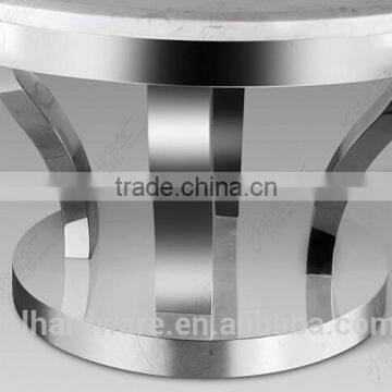 Stainless Steel Base Round Dining Table With Marble Top photo-3