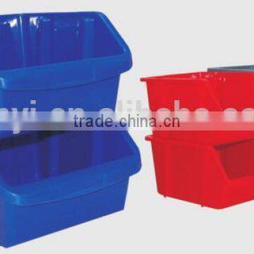 Large Clear Stacking Bin,PP Plastic stackable tool storage box bin (1010440)