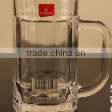 Custom design 350ml Glass beer cup with handle