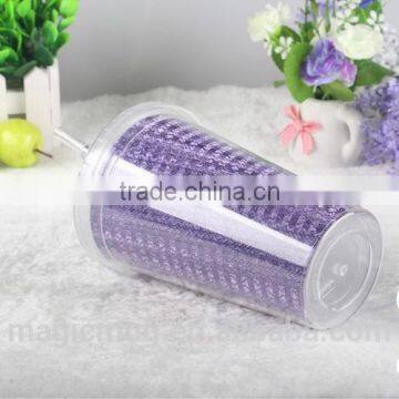 16 oz Double Wall Clear Acrylic Tumblers With Straw photo-6