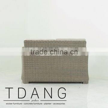 Palm Harbor K-D Wicker Sofa - Contemporary Rattan Furniture Bench. photo-4