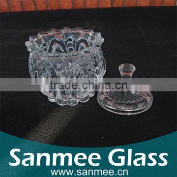 Transparent High Level Candy Bowl Glass Sugar Bowl