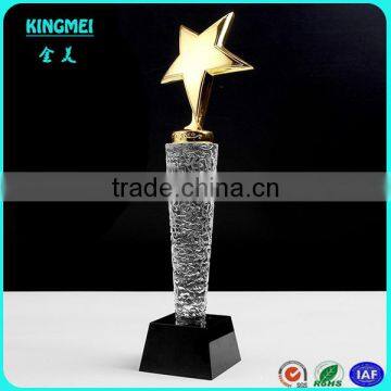 Custom High quality Golden star crystal trophy award