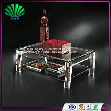 European Style Acrylic Furniture Coffee Table Plexiglass End Table With Clear Lucite Legs photo-3