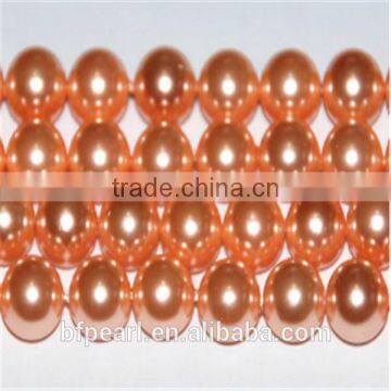 16" 8mm Nectarine Round Loose Shell Pearl Beads Strand Jewelry