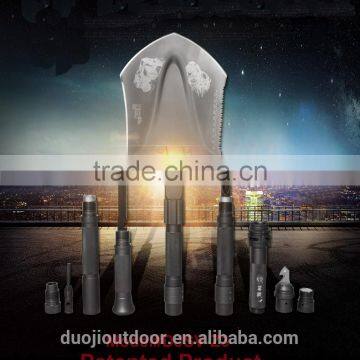 Advanced Outdoor Camping Tool With Shovel Hoe Knife Hammer Flashlight Fire Starter photo-3