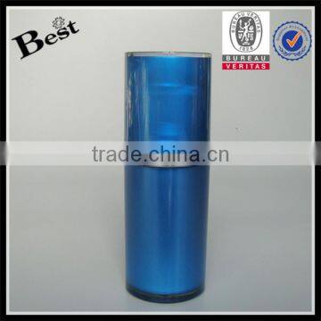 China Suppliers 15ml 30ml 50ml Blue Acrylic Bottle Silver UV Special Pump Plastic Bottle Acrylic Colour Paint Cosmetic Packaging photo-2