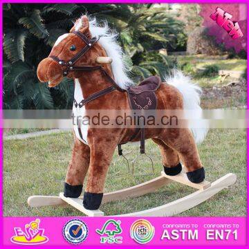 Hot Sale Funny Wooden Rocking Horse Best Kids' Wooden Rocking Horse Toy, Cheap Wooden Rocking Horse W16D066 photo-2