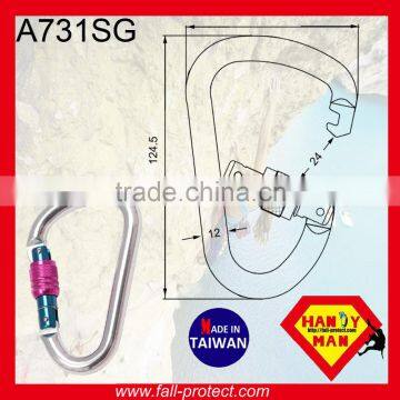 25KN Mountaineer Climbing D Type Aluminum Carabiner For Wild Sports photo-4