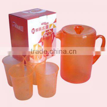 1.6L Popular Clear Plastic Cooler Water Jug With 4 cups