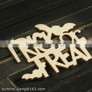 Unfinished Wood Laser Cut Trick Or Treat Cutout