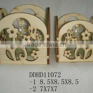 HOT Selling Wood Candle Holder of flower design