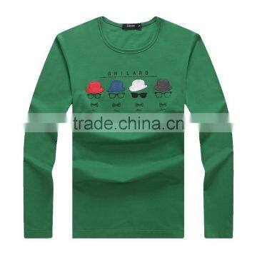 Men's cotton blank green t shirt