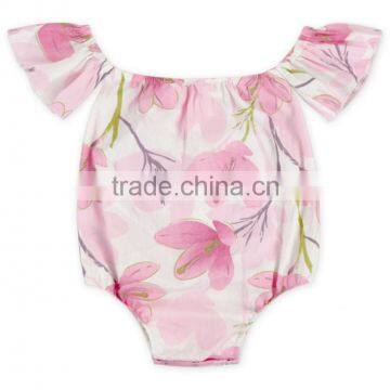 Summer Infant Girls off Shoulder Romper Floral Short Alls photo-4