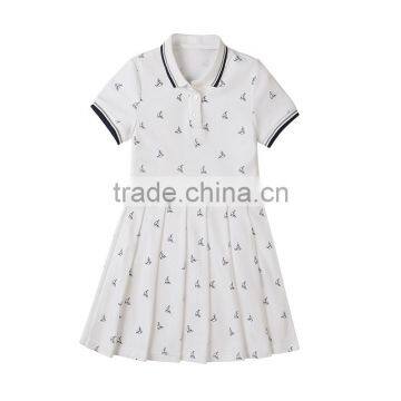 New Summer School Girls' One-piece Dress 2017 Stamp Short Sleeve Dress photo-3