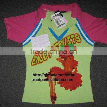 Ladies Rugby Polo t-shirts, 95 cotton 5 spandex fancy rugby polo t-shirt