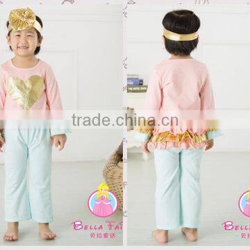 Hearts Printed Top & Pant Set Baby Clothing Set Red Valentine's Outfits Girl Valentine's Day photo-3