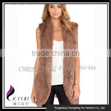 CX-G-B-271C Rex Rabbit Fur Flower Elegant Women Fur Fashion Girl Waistcoat