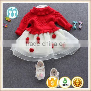 christmas dresses children red sweaters skirts for kids XMAS BABY RED SWEATERS DRESSES CUTE DRESSES GOOD QUALITY