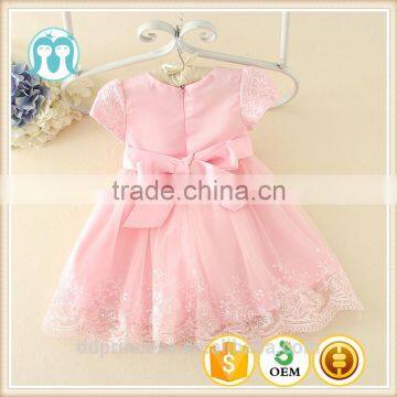Lace Dress Fabric Summer Princess Children Girls Dress With Pink photo-2