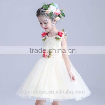 New Model Girl Dress Gauze Princess Dress Sleeveless Flowers Child White Angel Dress photo-3