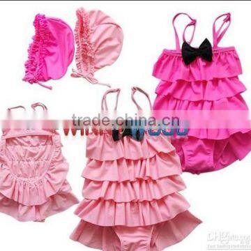 Sweet Design! Hot Pink ruffle swimwear bikini swimsuit bathing suit