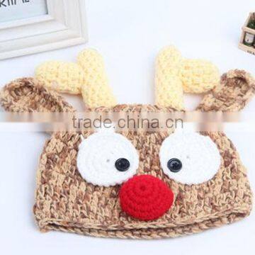 Handmade Cotton Winter Deer Animal Baby Hat And Cap Crochet Hat