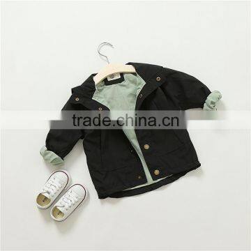 1-6 Years 2017 New Wholesale Autumn Kids Jacket Solid Red Yellow Black Pure Children Clothes photo-4