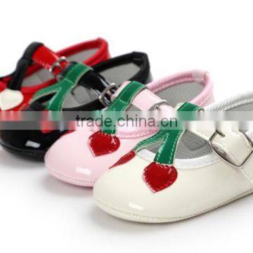 Cherry Design PU Baby Shoes, Cherry Baby Girl Shoes photo-4