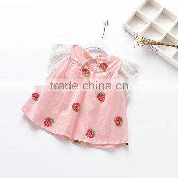 Wholesale Full Strawberry Printing t Shirt no Sleeve Children Tops Custom Pattern photo-3