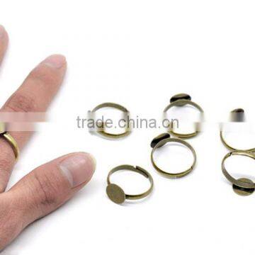 Adjustable Antique Bronze Ring Base Blank Glue-on 18.3mm Ring Setting photo-3