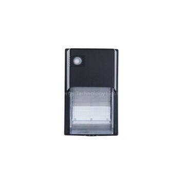 Outdoor Hotel Lighting Mini Black Housint Clear Lens LED Security Wall Pack Light With Photo Sensor Control 15W/25W, 3000-5000K