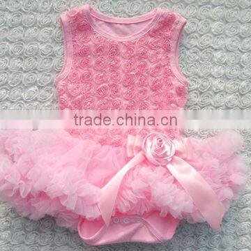 2014 hot sale pettidress girls dress toddler dress rosette dress