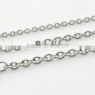 Stainless Steel Cable Chain Necklace O Type Crossed Link Vertical Steel Chain Necklace for Pendant photo-2