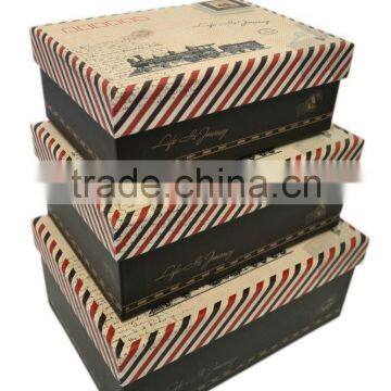 Dubaa Set 3 Nesting Vintage Train Newspaper Clippings Home Storage Photo Letter Boxes