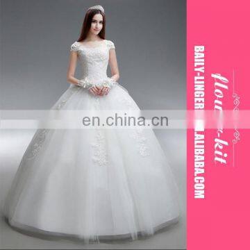 Luxury Women White Bride Wedding Dress Princess Floor Length Formal Evening Gown Dress