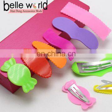 Wholesale Mix Color Assorted Plastic Coated Baby Bow Snap Hair Clips