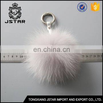 High quality luxury bright coloured fox fur ball bag charm